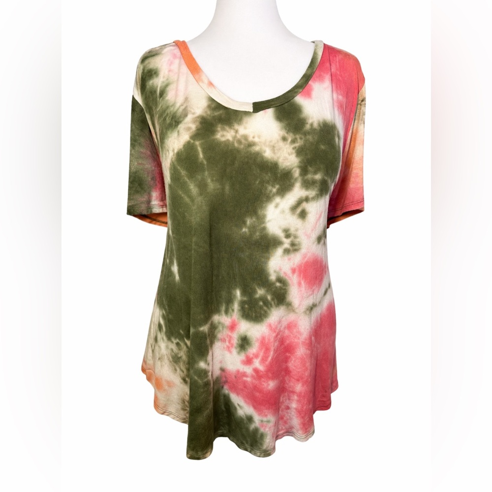 Organic Generation Tie Dye Tunic Top 3X Boho Flowy Soft Stretchy Comfy